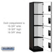 Salsbury 18" Wide Four Tier Designer Wood Locker - 1 Wide - 6 Feet High - 18 Inches Deep - Black - Hasps - Sweatfully