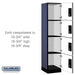 Salsbury 18" Wide Four Tier Designer Wood Locker - 1 Wide - 6 Feet High - 18 Inches Deep - Blue - Silver Electronic Locks - Sweatfully