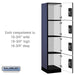 Salsbury 18" Wide Four Tier Designer Wood Locker - 1 Wide - 6 Feet High - 18 Inches Deep - Blue - Silver Resettable Combination Locks - Sweatfully