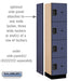 Salsbury 18" Wide Four Tier Designer Wood Locker - 1 Wide - 6 Feet High - 18 Inches Deep - Blue - Hasps - Sweatfully