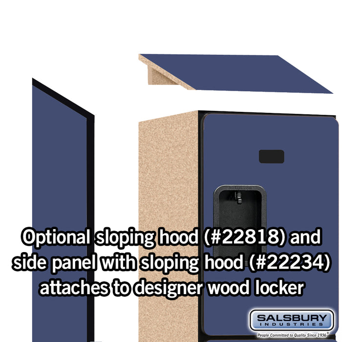 Salsbury 18" Wide Four Tier Designer Wood Locker - 1 Wide - 6 Feet High - 18 Inches Deep - Blue - Hasps - Sweatfully