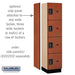 Salsbury 18" Wide Four Tier Designer Wood Locker - 1 Wide - 6 Feet High - 18 Inches Deep - Cherry - Black Electronic Locks - Sweatfully