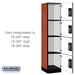 Salsbury 18" Wide Four Tier Designer Wood Locker - 1 Wide - 6 Feet High - 18 Inches Deep - Cherry - Silver Resettable Combination Locks - Sweatfully