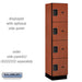 Salsbury 18" Wide Four Tier Designer Wood Locker - 1 Wide - 6 Feet High - 18 Inches Deep - Cherry - Hasps - Sweatfully