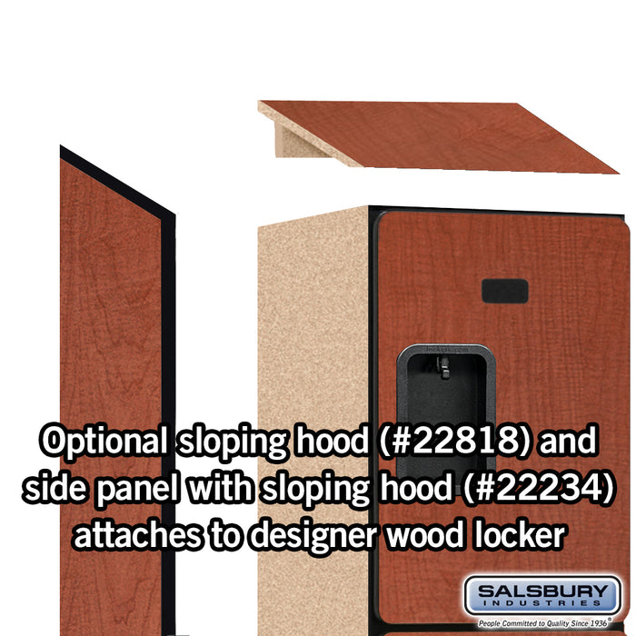 Salsbury 18" Wide Four Tier Designer Wood Locker - 1 Wide - 6 Feet High - 18 Inches Deep - Cherry - Hasps - Sweatfully