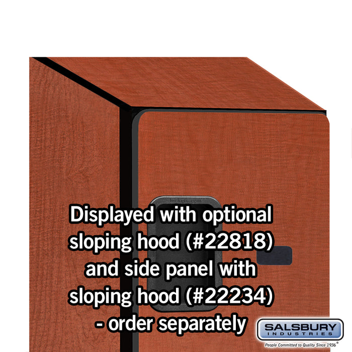 Salsbury 18" Wide Four Tier Designer Wood Locker - 1 Wide - 6 Feet High - 18 Inches Deep - Cherry - Hasps - Sweatfully