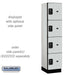 Salsbury 18" Wide Four Tier Designer Wood Locker - 1 Wide - 6 Feet High - 18 Inches Deep - Gray - Black Resettable Combination Locks - Sweatfully