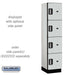 Salsbury 18" Wide Four Tier Designer Wood Locker - 1 Wide - 6 Feet High - 18 Inches Deep - Gray - Silver Electronic Locks - Sweatfully