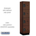 Salsbury 18" Wide Four Tier Designer Wood Locker - 1 Wide - 6 Feet High - 18 Inches Deep - Mahogany - Black Electronic Locks - Sweatfully