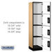 Salsbury 18" Wide Four Tier Designer Wood Locker - 1 Wide - 6 Feet High - 18 Inches Deep - Maple - Black Resettable Combination Locks - Sweatfully