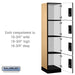 Salsbury 18" Wide Four Tier Designer Wood Locker - 1 Wide - 6 Feet High - 18 Inches Deep - Maple - Silver Electronic Locks - Sweatfully