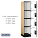 Salsbury 18" Wide Four Tier Designer Wood Locker - 1 Wide - 6 Feet High - 18 Inches Deep - Maple - Hasps - Sweatfully