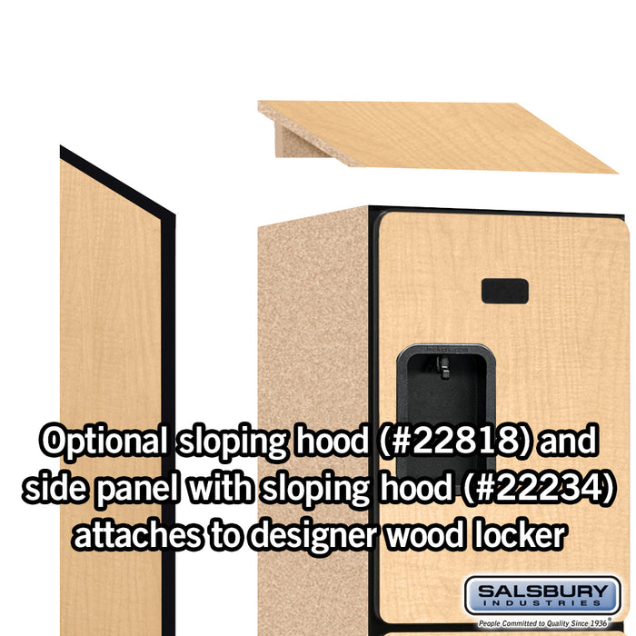 Salsbury 18" Wide Four Tier Designer Wood Locker - 1 Wide - 6 Feet High - 18 Inches Deep - Maple - Hasps - Sweatfully