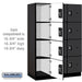 Salsbury 18" Wide Four Tier Designer Wood Locker - 3 Wide - 6 Feet High - 21 Inches Deep - Black - Silver Resettable Combination Locks - Sweatfully