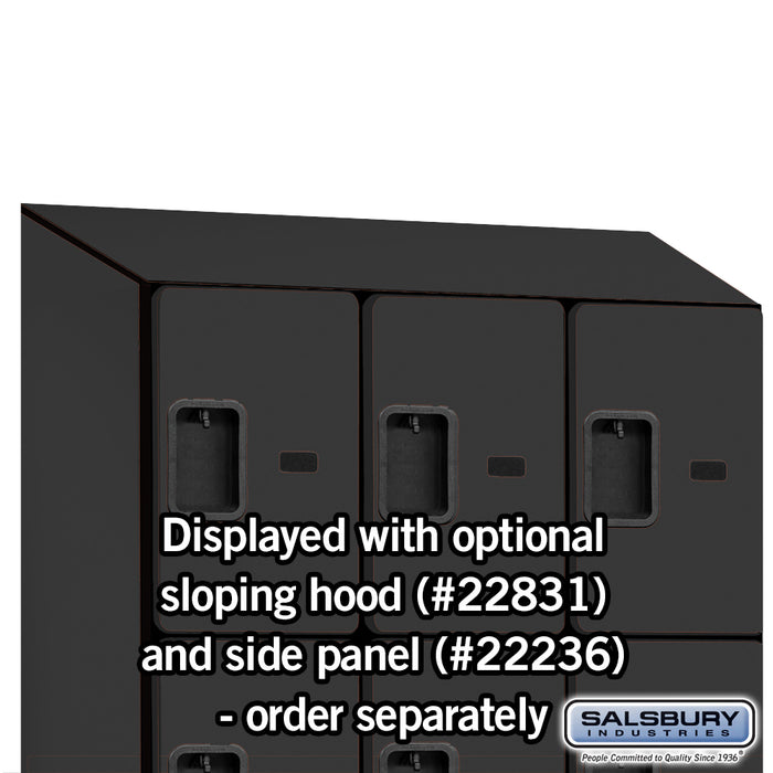 Salsbury 18" Wide Four Tier Designer Wood Locker - 3 Wide - 6 Feet High - 21 Inches Deep - Black - Hasps - Sweatfully
