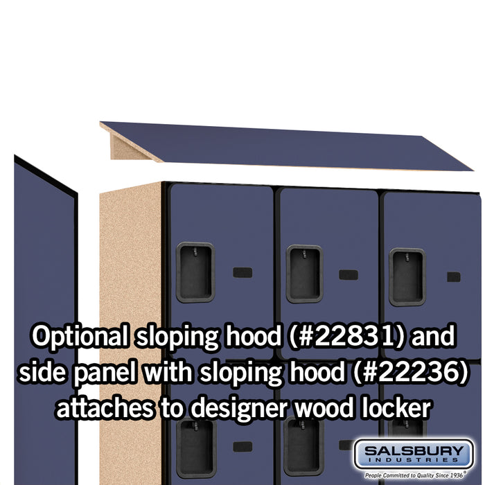Salsbury 18" Wide Four Tier Designer Wood Locker - 3 Wide - 6 Feet High - 21 Inches Deep - Blue - Hasps - Sweatfully
