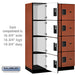 Salsbury 18" Wide Four Tier Designer Wood Locker - 3 Wide - 6 Feet High - 21 Inches Deep - Cherry - Hasps - Sweatfully