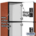 Salsbury 18" Wide Four Tier Designer Wood Locker - 3 Wide - 6 Feet High - 21 Inches Deep - Cherry - Hasps - Sweatfully