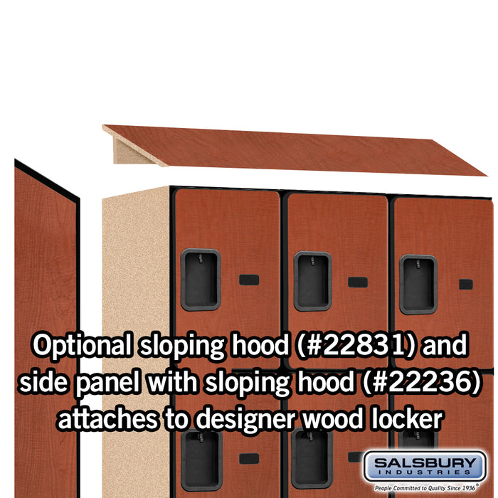Salsbury 18" Wide Four Tier Designer Wood Locker - 3 Wide - 6 Feet High - 21 Inches Deep - Cherry - Hasps - Sweatfully