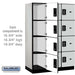 Salsbury 18" Wide Four Tier Designer Wood Locker - 3 Wide - 6 Feet High - 21 Inches Deep - Gray - Black Electronic Locks - Sweatfully