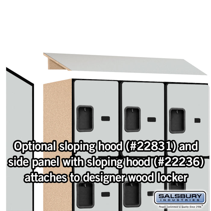 Salsbury 18" Wide Four Tier Designer Wood Locker - 3 Wide - 6 Feet High - 21 Inches Deep - Gray - Hasps - Sweatfully
