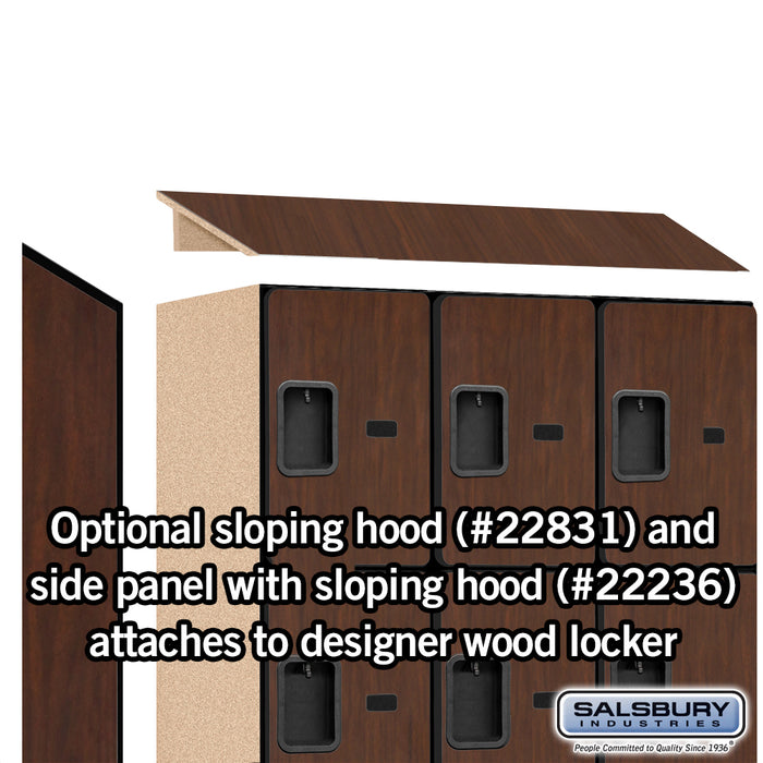 Salsbury 18" Wide Four Tier Designer Wood Locker - 3 Wide - 6 Feet High - 21 Inches Deep - Mahogany - Hasps - Sweatfully