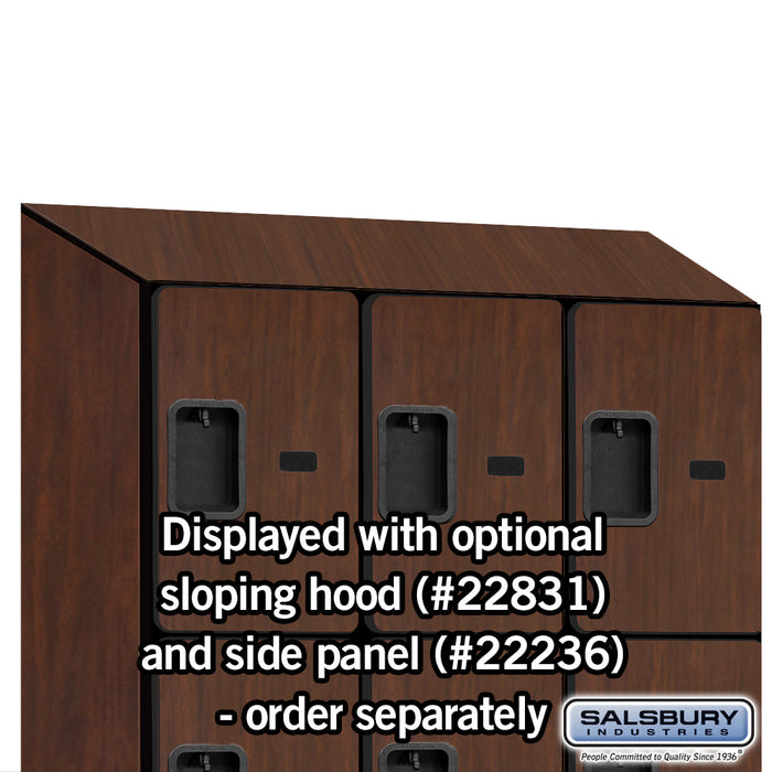 Salsbury 18" Wide Four Tier Designer Wood Locker - 3 Wide - 6 Feet High - 21 Inches Deep - Mahogany - Hasps - Sweatfully