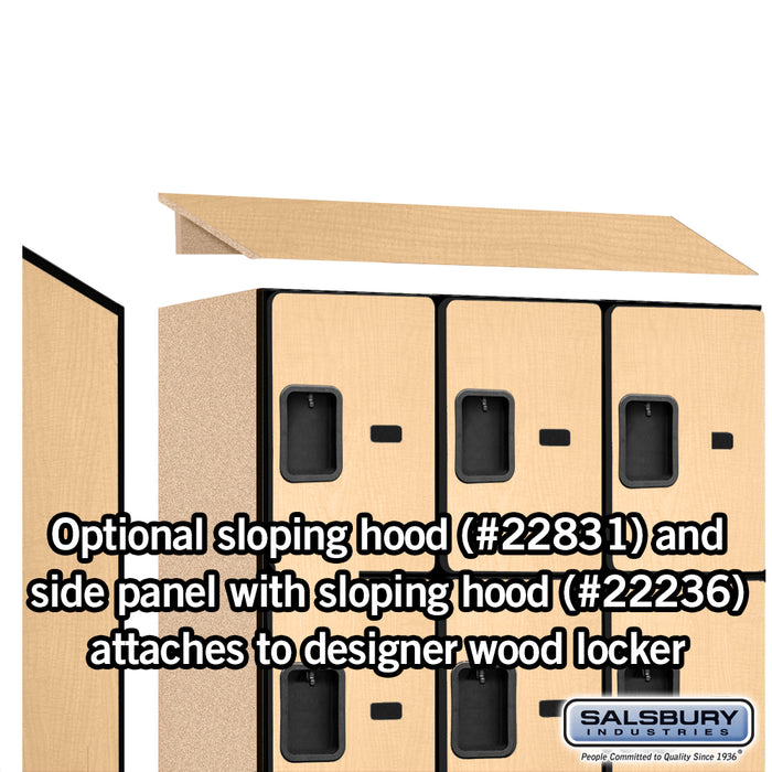 Salsbury 18" Wide Four Tier Designer Wood Locker - 3 Wide - 6 Feet High - 21 Inches Deep - Maple - Hasps - Sweatfully