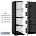 Salsbury 18" Wide Four Tier Designer Wood Locker - 3 Wide - 6 Feet High - 24 Inches Deep - Black - Black Resettable Combination Locks - Sweatfully