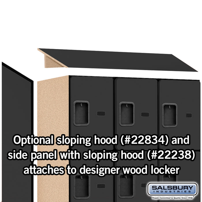 Salsbury 18" Wide Four Tier Designer Wood Locker - 3 Wide - 6 Feet High - 24 Inches Deep - Black - Hasps - Sweatfully