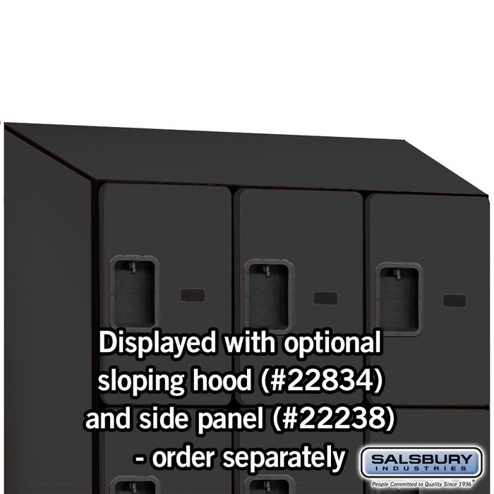 Salsbury 18" Wide Four Tier Designer Wood Locker - 3 Wide - 6 Feet High - 24 Inches Deep - Black - Hasps - Sweatfully