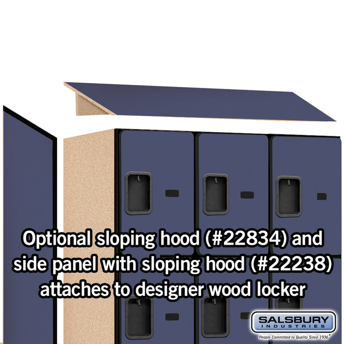 Salsbury 18" Wide Four Tier Designer Wood Locker - 3 Wide - 6 Feet High - 24 Inches Deep - Blue - Hasps - Sweatfully