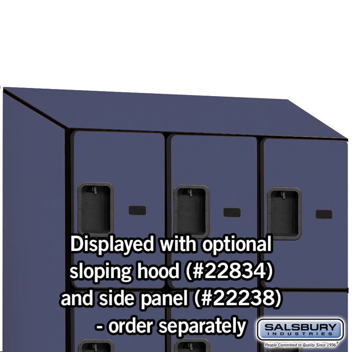 Salsbury 18" Wide Four Tier Designer Wood Locker - 3 Wide - 6 Feet High - 24 Inches Deep - Blue - Hasps - Sweatfully