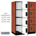 Salsbury 18" Wide Four Tier Designer Wood Locker - 3 Wide - 6 Feet High - 24 Inches Deep - Cherry - Silver Electronic Locks - Sweatfully