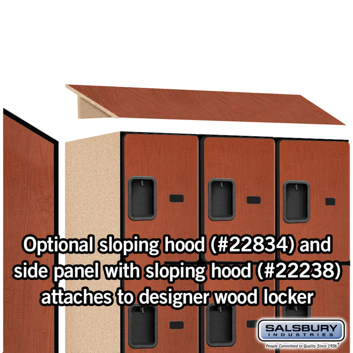 Salsbury 18" Wide Four Tier Designer Wood Locker - 3 Wide - 6 Feet High - 24 Inches Deep - Cherry - Hasps - Sweatfully