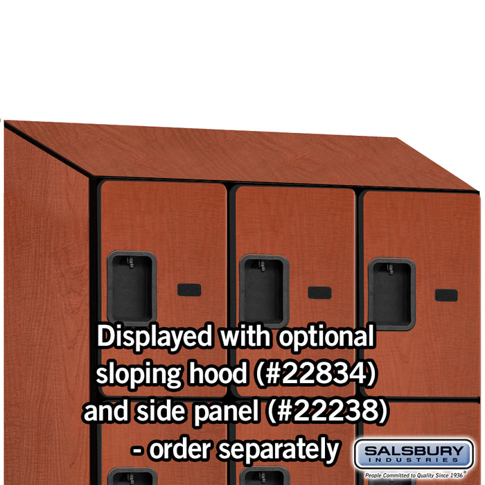 Salsbury 18" Wide Four Tier Designer Wood Locker - 3 Wide - 6 Feet High - 24 Inches Deep - Cherry - Hasps - Sweatfully