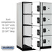 Salsbury 18" Wide Four Tier Designer Wood Locker - 3 Wide - 6 Feet High - 24 Inches Deep - Gray - Black Resettable Combination Locks - Sweatfully