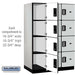Salsbury 18" Wide Four Tier Designer Wood Locker - 3 Wide - 6 Feet High - 24 Inches Deep - Gray - Silver Electronic Locks - Sweatfully