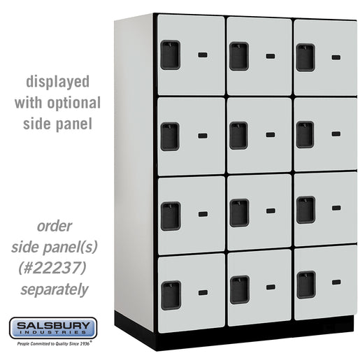 Salsbury 18" Wide Four Tier Designer Wood Locker - 3 Wide - 6 Feet High - 24 Inches Deep - Gray - Hasps - Sweatfully