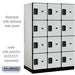 Salsbury 18" Wide Four Tier Designer Wood Locker - 3 Wide - 6 Feet High - 24 Inches Deep - Gray - Hasps - Sweatfully