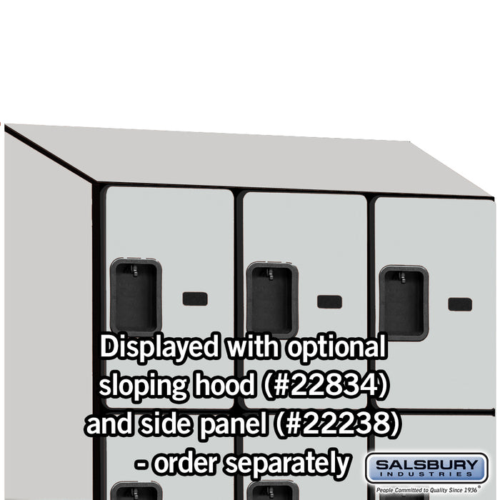 Salsbury 18" Wide Four Tier Designer Wood Locker - 3 Wide - 6 Feet High - 24 Inches Deep - Gray - Hasps - Sweatfully