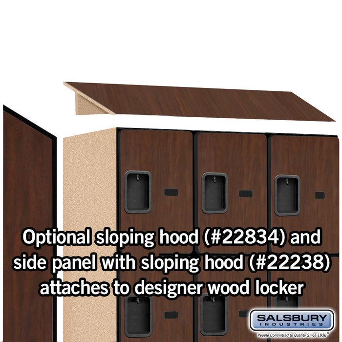 Salsbury 18" Wide Four Tier Designer Wood Locker - 3 Wide - 6 Feet High - 24 Inches Deep - Mahogany - Hasps - Sweatfully