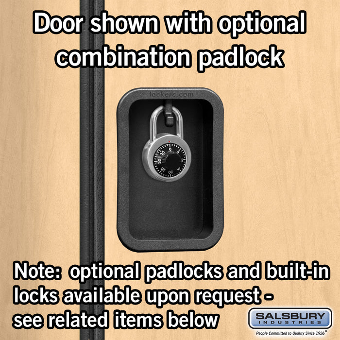 Salsbury 18" Wide Four Tier Designer Wood Locker - 3 Wide - 6 Feet High - 24 Inches Deep - Maple - Hasps - Sweatfully
