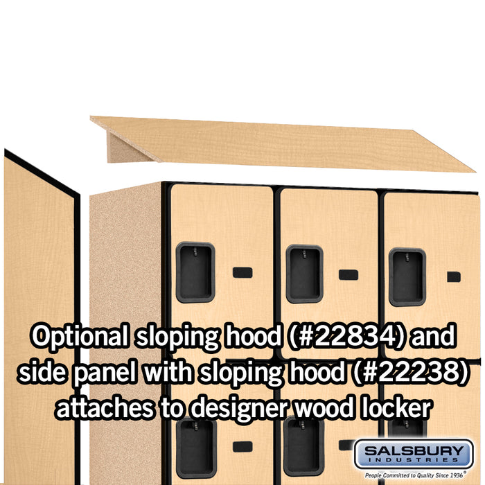 Salsbury 18" Wide Four Tier Designer Wood Locker - 3 Wide - 6 Feet High - 24 Inches Deep - Maple - Hasps - Sweatfully