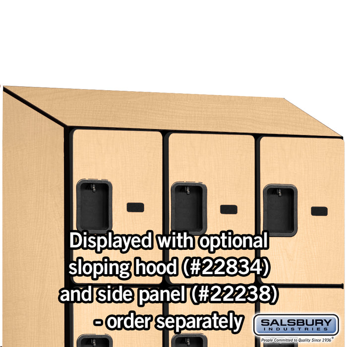 Salsbury 18" Wide Four Tier Designer Wood Locker - 3 Wide - 6 Feet High - 24 Inches Deep - Maple - Hasps - Sweatfully