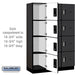 Salsbury 18" Wide Four Tier Designer Wood Locker - 3 Wide - 6 Feet High - 18 Inches Deep - Black - Silver Electronic Locks - Sweatfully