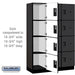 Salsbury 18" Wide Four Tier Designer Wood Locker - 3 Wide - 6 Feet High - 18 Inches Deep - Black - Hasps - Sweatfully
