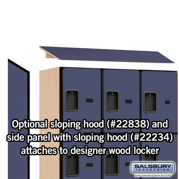Salsbury 18" Wide Four Tier Designer Wood Locker - 3 Wide - 6 Feet High - 18 Inches Deep - Blue - Hasps - Sweatfully
