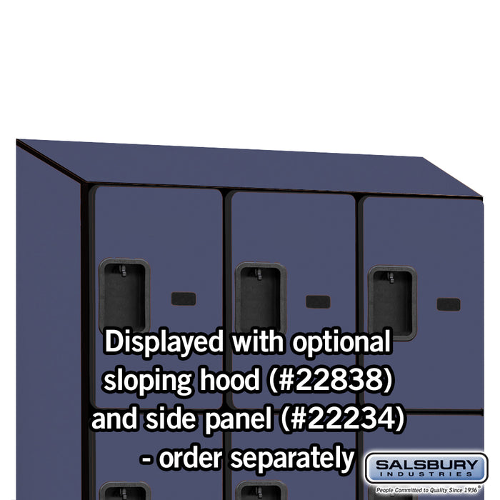 Salsbury 18" Wide Four Tier Designer Wood Locker - 3 Wide - 6 Feet High - 18 Inches Deep - Blue - Hasps - Sweatfully