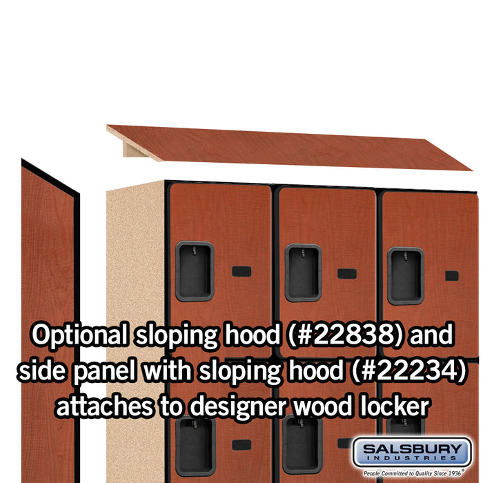 Salsbury 18" Wide Four Tier Designer Wood Locker - 3 Wide - 6 Feet High - 18 Inches Deep - Cherry - Hasps - Sweatfully